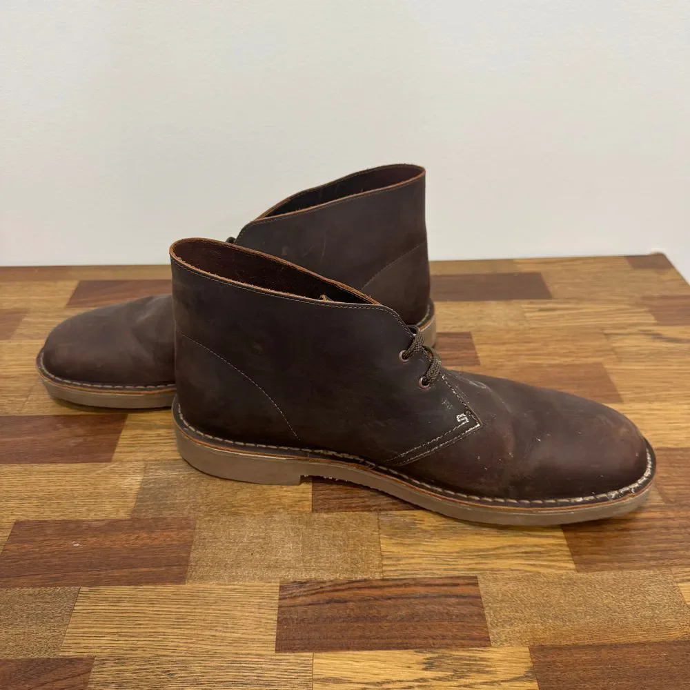 Clarks Mens 14‎ Desert Boot Brown Leather Lug Sole Chukka Boots Low Top Lace EUC